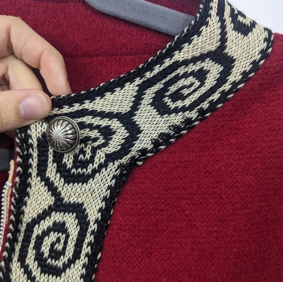 Vintage Nordic Zip Front 40s/50s Era Cardigan Sz L - Picture 6 of 14